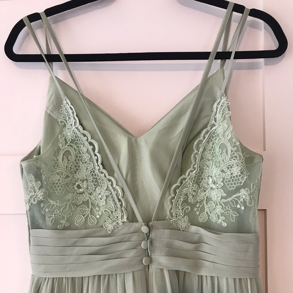 Azazie Dusty Sage Dress. Size 6. - Picture 3 of 5